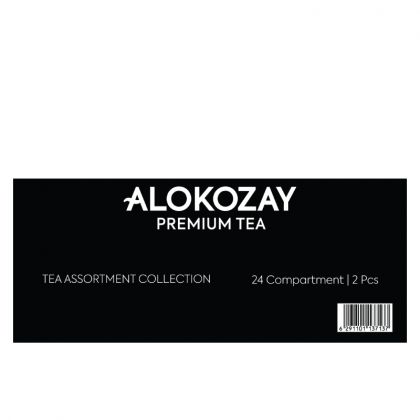 Wooden Tea Box 24 Compartments - 288 Assorted Tea Bags X Pack Of 2 / صندوق الشاي الخشبي 24 حجرة - عبوة من2
