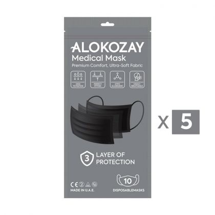 Face Mask - Black - 10 Pcs X Pack Of 5