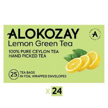 Lemon Green Tea - 25 Tea Bags In Foil Wrapped Envelopes X Pack Of 24