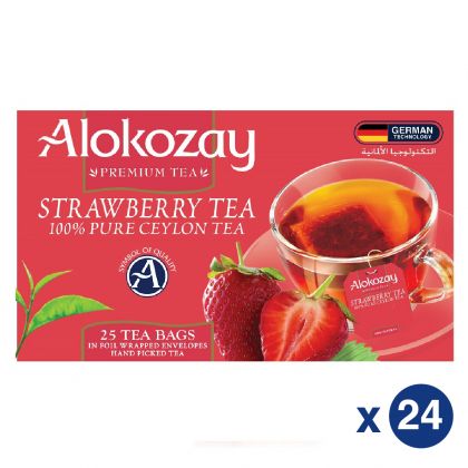 Strawberry Tea - 25 Tea Bags In Foil Wrapped Envelopes X Pack Of 24