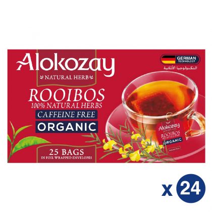 Rooibos Organic Herbal Tea - 25 Tea Bags In Foil Wrapped Envelopes X Pack Of 24