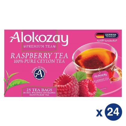Raspberry Tea - 25 Tea Bags In Foil Wrapped Envelopes X Pack Of 24