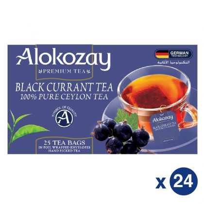Black Currant Tea - 25 Tea Bags In Foil Wrapped Envelopes X Pack Of 24