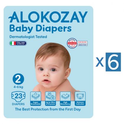 Baby Diapers - Size 2 (4-6 Kg) - 23 Diapers X Pack Of 6