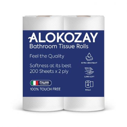 مناديل الحمام - 4 بكرات × 2 رقائق × 200 ورقة / Bathroom Tissues - 200 Sheets X 2 Ply - 4 Rolls