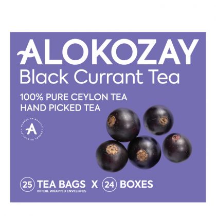 Black Currant Tea - 25 Tea Bags In Foil Wrapped Envelopes X Pack Of 24 / 24 X شاي أسود بالزعتر - 25 كيس شاي