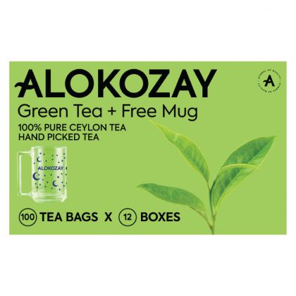 Green Tea - 100 Tea Bags + Free Mug X Pack Of 12