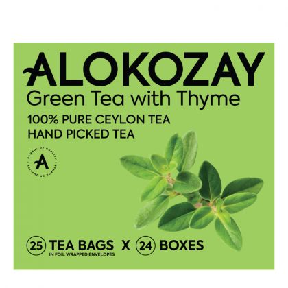 Green Tea With Thyme - 25 Tea Bags In Foil Wrapped Envelopes X Pack Of 24
