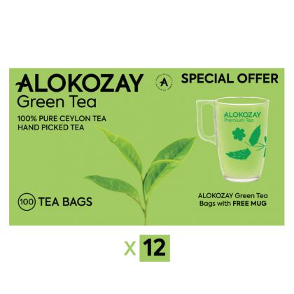 Green Tea - 100 Tea Bags + Mug X Pack Of 12