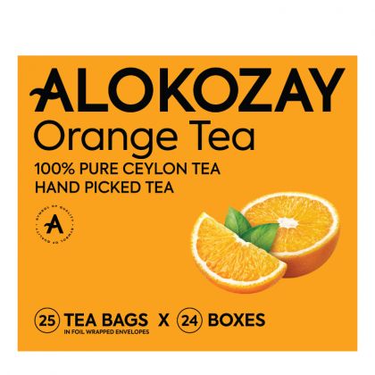 Orange Tea - 25 Tea Bags In Foil Wrapped Envelopes X Pack Of 24 / شاي البرتقال - 25 كيس شاي × 24