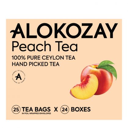 Peach Tea - 25 Tea Bags In Foil Wrapped Envelopes X 24 / 24 X شاي الخوخ 25 - أكياس شاي