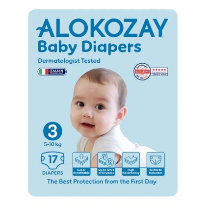 Baby Diapers - Size 3 (5-10 Kg) - 17 Diapers