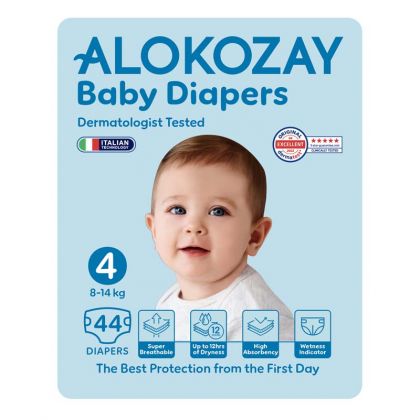 Baby Diapers - Size 4 (8-14 Kg) - 44 Diapers