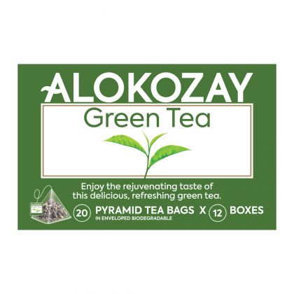 Green Gunpowder Tea - 20 Silken Pyramid Tea Bags (Biodegradable) X Pack Of 12
