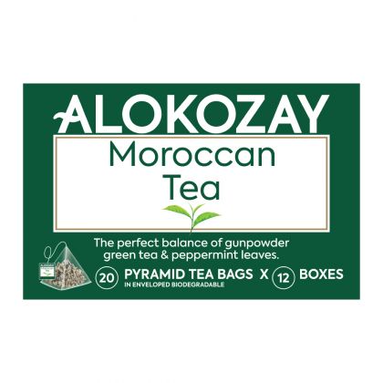 Moroccan Tea - 20 Silken Pyramid Tea Bags (Biodegradable) X Pack Of 12