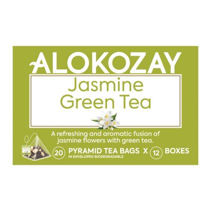 Jasmine Green Tea - 20 Silken Pyramid Tea Bags (Biodegradable) X Pack Of 12