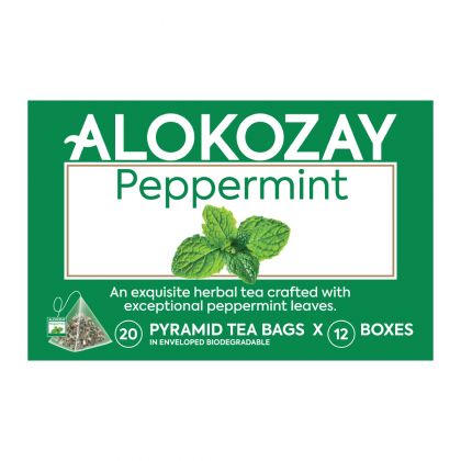 Peppermint Tea - 20 Silken Pyramid Tea Bags (Biodegradable) X Pack Of 12
