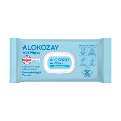 Wet Wipes - Ultra-Sensitive (Without Perfume) - 20 Wipes / مناديل مبللة للأطفال - حساسة للغاية (بدون عطر) - 20 منديل