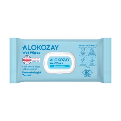 Wet Wipes - Ultra-Sensitive (Without Perfume) - 60 Wipes / مناديل مبللة للأطفال - حساسة للغاية (بدون عطر) -60 منديل