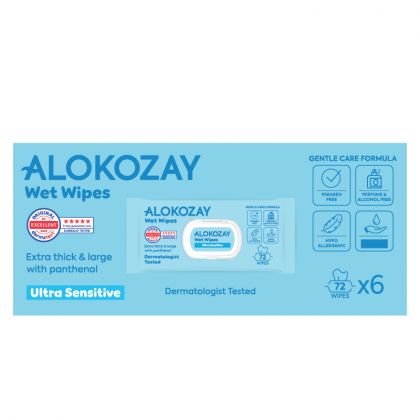 Wet Wipes - Ultra-Sensitive (Without Perfume) - 72 Wipes X Pack Of 6