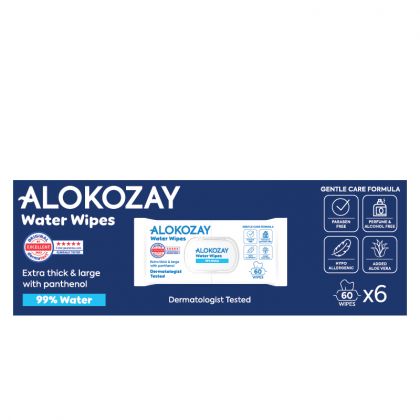 99% Water Wet Wipes - 60 Wipes X Pack Of 6/6 X مبللة للأطفال - حساسة للغاية (بدون عطر) - 60 منديل