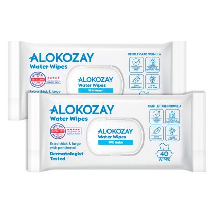 Alokozay 99% Water Wipes - 40 Sheets X 12 (1+1)Free