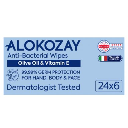 مناديل مبللة مضادة للبكتيريا - 24 منديل × عبوة من 6 / Anti-Bacterial Wipes - 24 Wipes X Pack Of 6