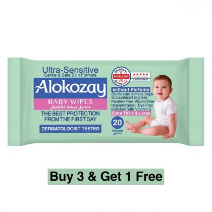 Baby Wet Wipes - Ultra-Sensitive (Without Perfume) - 20 Wipes