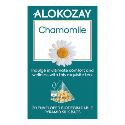 Herbal Chamomile Tea - 20 Silken Pyramid Tea Bags (Biodegradable)