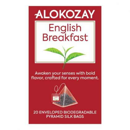 English Breakfast Black Tea -  20 Silken Pyramid Tea Bags (Biodegradable)