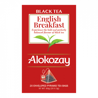 English Breakfast Black Tea -  20 Silken Pyramid Tea Bags (Biodegradable)