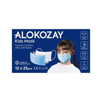 Kids Face Mask - Blue - 25 Pcs X Pack Of 12