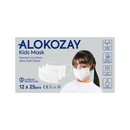 Kids Face Mask - White - 25 Pcs X Pack Of 12