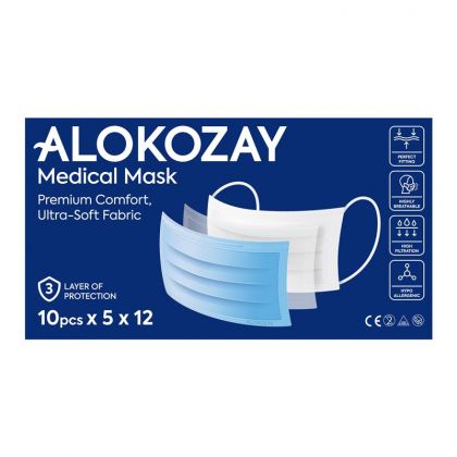 Medical Face Mask - Blue - 10 Pcs X Pack Of 60