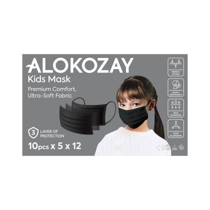 Kids Face Mask - Black - 10 Pcs X Pack Of 60