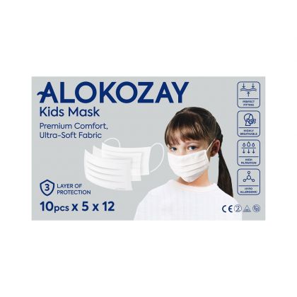 Kids Face Mask - White - 10 Pcs X Pack Of 60