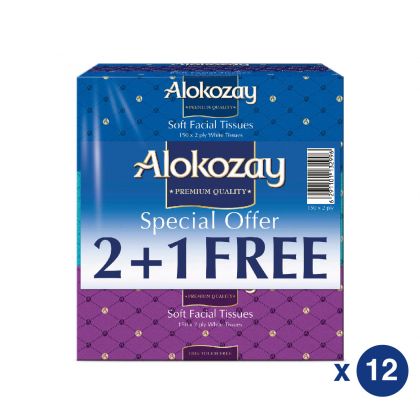 Facial Tissues - 150 Sheets X 2 Ply (2+1 Free) X Pack Of 12