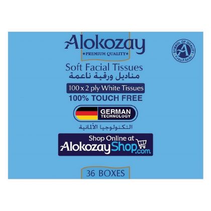 Soft Facial Tissues - 100 Sheets X2 Ply X Pack Of 36 Boxes