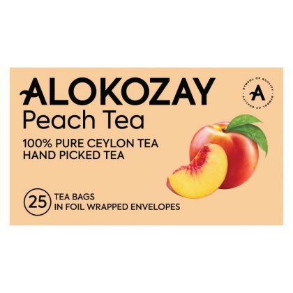 Peach Tea - 25 Tea Bags In Foil Wrapped Envelopes / شاي الخوخ - 25 كيس شاي