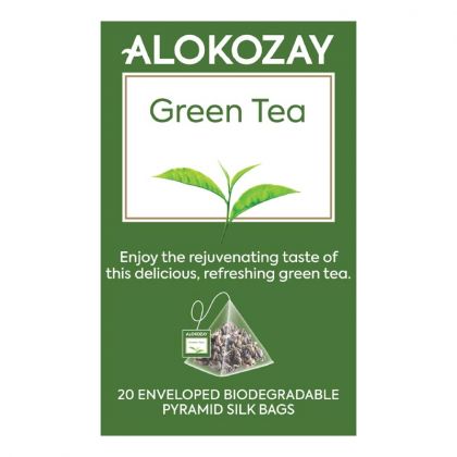 Green Gunpowder Tea - 20 Silken Pyramid Tea Bags (Biodegradable)