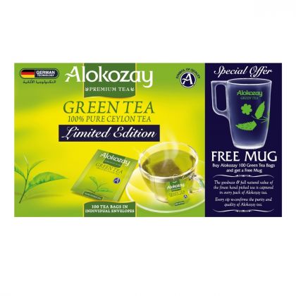 Green Tea - 100 Enveloped Tea Bags + Mug - Limited Edition