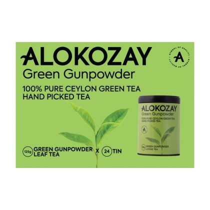 شاي أخضر من جان باودر 125 جرام - 24 علبة / Green Gunpowder Loose Tin Tea 125 Grams X Pack Of 24