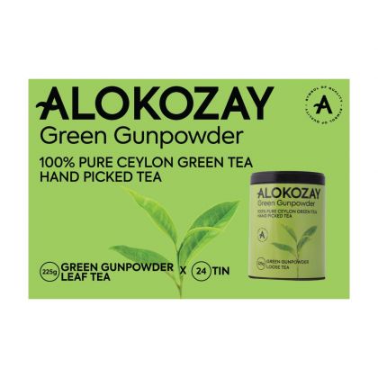 شاي أخضر من جان باودر 225 جرام - 24 علبة / Green Gunpowder Loose Tin Tea 225 Grams X Pack Of 24
