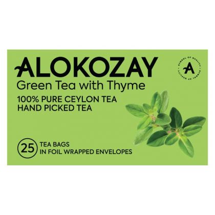 Green Tea With Thyme - 25 Tea Bags In Foil Wrapped Envelopes / شاي أخضر بالزعتر - 25 كيس شاي