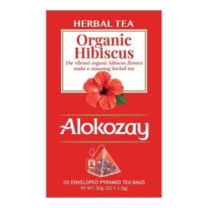Organic Hibiscus Tea - 20 Silken Pyramid Tea Bags (Biodegradable)