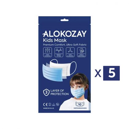 Kids Face Mask - Blue - 10 Pcs X Pack Of 5