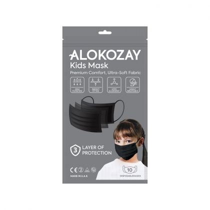 Kids Face Mask - Black - 10 Pcs