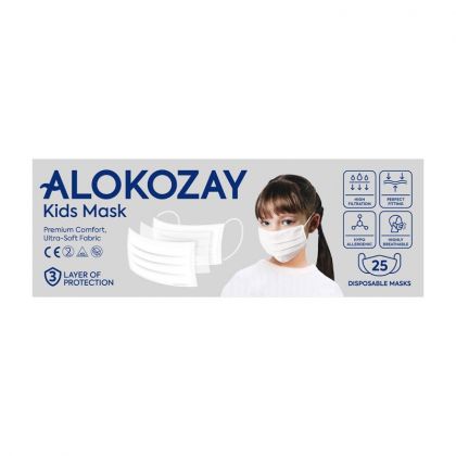  Kids Face Mask - White - 25 Pcs