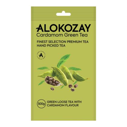 Green Loose Tea With Cardamom Flavour (Pouch)