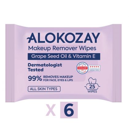 Cleansing Wipes - Grape Seed Oil & Vitamin E - 25 Wipes X Pack Of 6